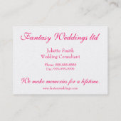 Elegante rosa visitenkarte (Rückseite)