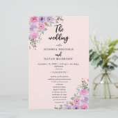 Elegante rosa Wasserfarbe Blumenhochzeit (Stehend Vorderseite)