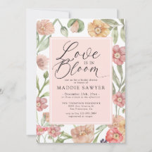 Elegante rosa Wasserfarbe Floral Brautparty