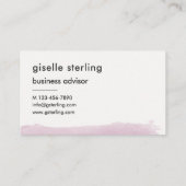 Elegante Rosa Wasserfarbe Moderne Beruflich Visitenkarte (Rückseite)