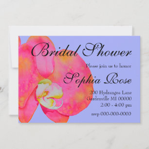 Elegante rosa Wasserfarbe Orchideen tropisches Flo Einladung