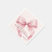 Elegante rosa Wasserfarbe Schleife Baby Shower Serviette (Ecke)
