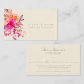 Elegante Rosa Wasserfarben Blumen Moderne Schönhei Visitenkarte (Vorne/Hinten)