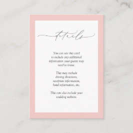 Elegante Rosa Wasserfarben Blumenzwiebeldetails Begleitkarte