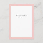 Elegante Rosa Wasserfarben Blumenzwiebeldetails Begleitkarte (Rückseite)