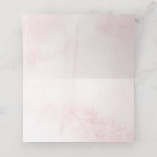 Elegante, rosa Wasserfarben Hochzeiten Platzkarten (Innenseite Aufgefaltet)