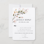 Elegante Rosa Wasserfarben RSVP Karte (Vorderseite)