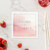 Elegante rosa Wasserfarbenamen Serviette (Beispiel)