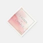 Elegante rosa Wasserfarbenamen Serviette (Ecke)