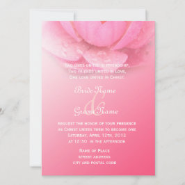 Elegante rosa Wasserlilie in rosa Christliche Hoch Einladung