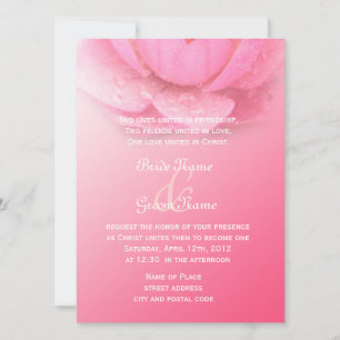 Elegante rosa Wasserlilie in rosa Christliche Hoch Einladung