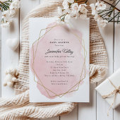 Elegante Rosa Watercolor Babydusche Einladung