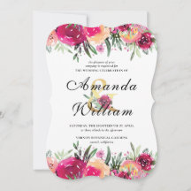 Elegante Rosa Watercolor Blumenhochzeit