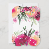 Elegante Rosa Watercolor Blumenhochzeit Einladung (Rückseite)