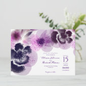 Elegante Rosa Watercolor Blumenhochzeit Einladung (Stehend Vorderseite)