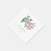 Elegante Rosa Watercolor Magnolia Hochzeit der Blu Serviette (Ecke)