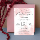 Elegante Rosa Watercolor Script Fundraiser Gala Einladung