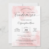 Elegante Rosa Watercolor Script Fundraiser Gala Einladung (Vorderseite)