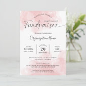Elegante Rosa Watercolor Script Fundraiser Gala Einladung (Stehend Vorderseite)
