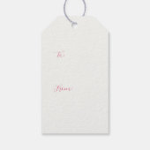 Elegante Rosa Weihnachten Geschenkanhänger (Rückseite)