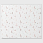 Elegante, rosa Weihnachtsbäume Geschenkpapier (Flach)