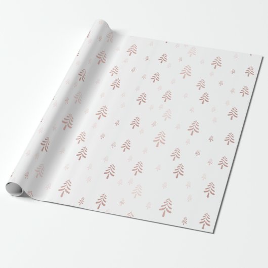 Elegante, rosa Weihnachtsbäume Geschenkpapier (Ungerollt)