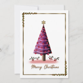 Elegante Rosa Weihnachtsbaumkarte - Einzigartig fe Feiertagskarte