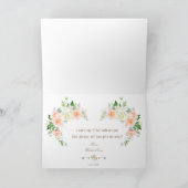 Elegante Rosa Weiße Blume Hochzeit Einladung (Innenseite)