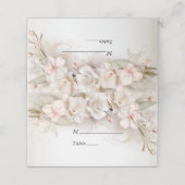 Elegante rosa weiße Blume Platzkarte (Außenseite Aufgefaltet)