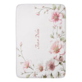 Elegante rosa weiße florale Badematte (Vorderseite Vertikal)