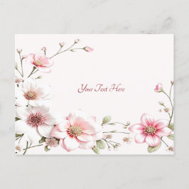 Elegante rosa weiße, florale Postkarte