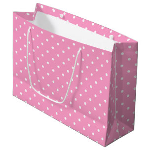 Elegante rosa weiße Polka punktierte Schablone Große Geschenktüte