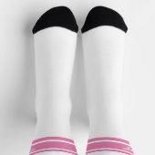 Elegante Rosa Weiße Stripe Tennis Racket Sportlich Socken (Oben)