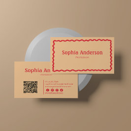 Elegante rosa, wellige Grenze für Frauen | Berufli Visitenkarte