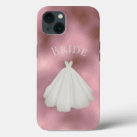 Elegante Rosa White Bride Gown Typografy Wedding 