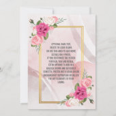 Elegante Rosa & White Rose Einladung zur Hochzeit (Rückseite)