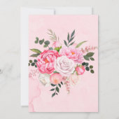 Elegante Rosa White Watercolor Florals Wedding Einladung (Rückseite)