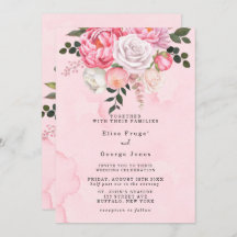 Elegante Rosa White Watercolor Florals Wedding
