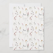 Elegante rosa Wildblume Monogram Wappen Taufe Einladung (Rückseite)