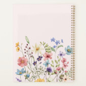Elegante rosa Wildblume Personalisiert Planer (Rückseite)