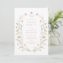 Elegante Rosa Wildblume Rustic Boho Abschluss