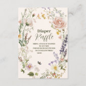 Elegante Rosa Wildblume Rustic Boho Diapper Raffle Begleitkarte (Vorderseite)