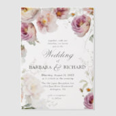 Elegante Rosa Wildblume Wasserfarbenhochzeit Pergament Einladungen (Vorderseite)