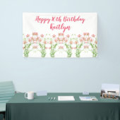 Elegante Rosa Wildblumen 16. Geburtstag Persönlich Banner (Messeveranstaltung)