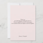 Elegante Rosa Wildblumen Dankeskarte (Rückseite)