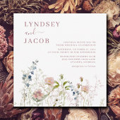 Elegante, rosa Wildblumen Einladung