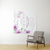 Elegante rosa Wildblumen Wasserfarben Wandteppich (Beispiel (Horizontal))