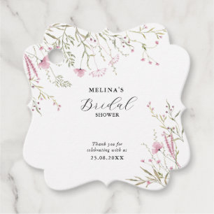 Elegante rosa wilde Blumen-Brautparty  Geschenkanhänger