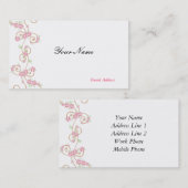 Elegante rosa Wirbel Visitenkarten Visitenkarte (Vorne/Hinten)