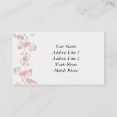 Elegante rosa Wirbel Visitenkarten Visitenkarte (Rückseite)